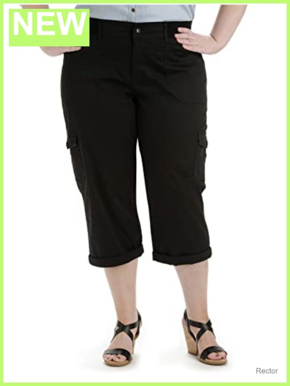 Plus Size Relaxed Fit Austyn Knit Waist Cargo Capri Pant